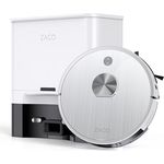 ZACO A10 Plus Saugroboter mit Absaugstation 3,5L, 5000Pa Saugkraft, Staubsauger Roboter mit Wischfunktion, LiDAR Navigation, App & Alexa Steuerung, ideal für Tierhaare, Teppiche - Weiß