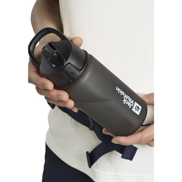Jack Wolfskin SAIMA STRAW 0.5L Trinkflasche, auslaufsicherer Strohhalmdeckel, griffige Hülle – Bild 5