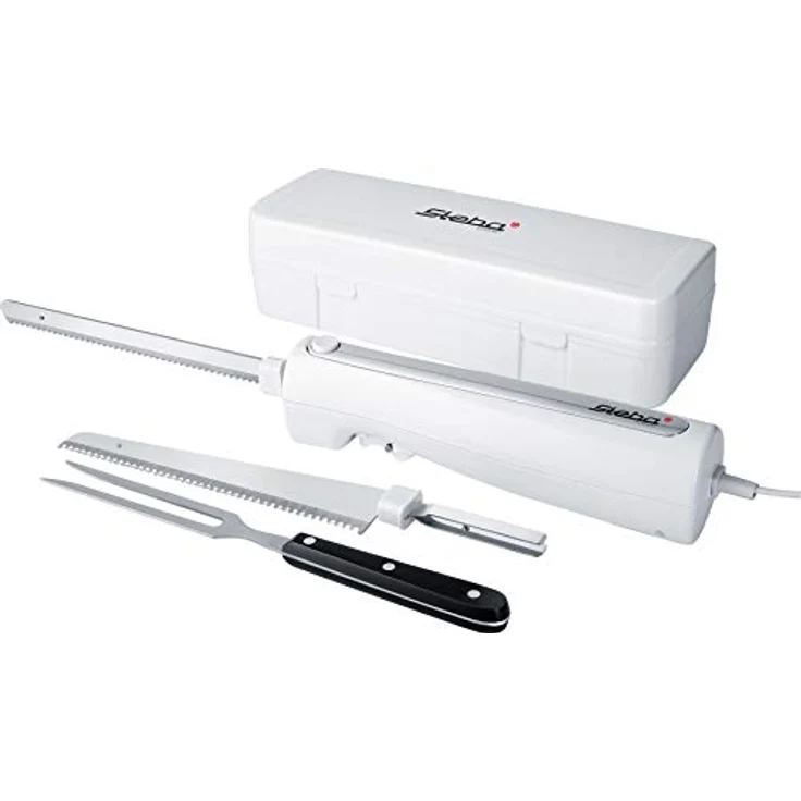 Steba Elektromesser EM 3, ergonomisches Gehäuse für eine komfortable Bedienung, inkl. Universalmesser & Brotmesser, hochwertige Ausstattung mit Aufbewahrungsbox & Edelstahl Fleischgabel – Bild 2