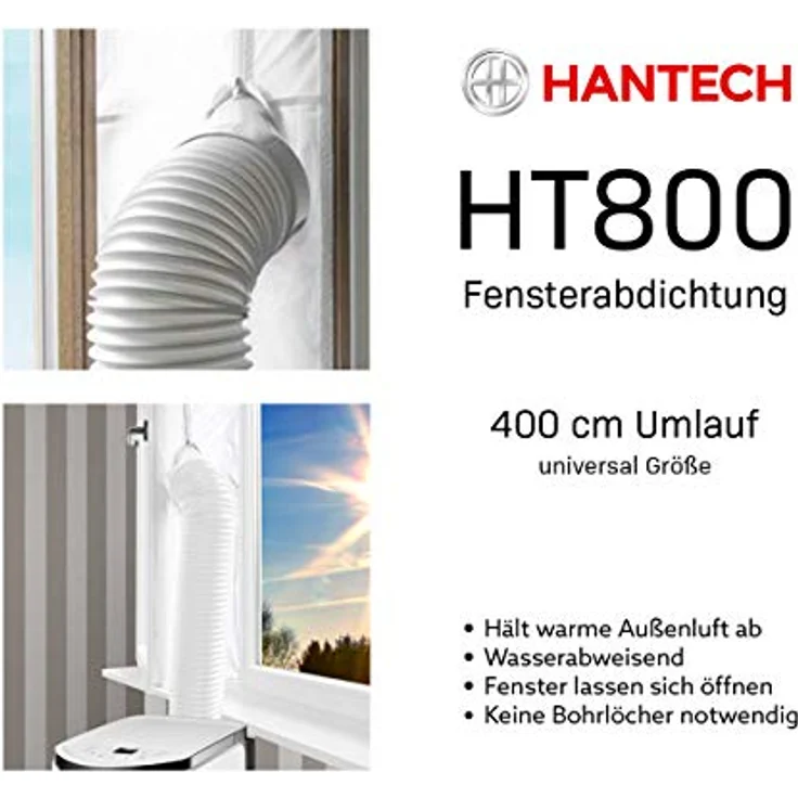 EMZ Fensterabdichtung für Klimaanlagen, 4 m Umlaufmass, weiss, wasserdicht und hitzebeständig – Bild 4