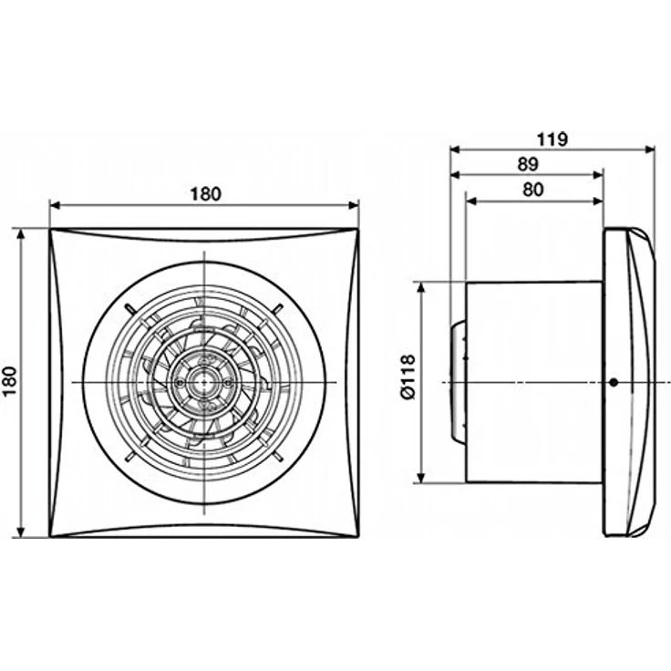 Thermorex THERMEX Fan Silent 200 CZ Scandic, Belüftungsventilator mit 180 m³/h Luftdurchsatz, geräuscharm mit 33 dB, energieeffizient 16 W – Bild 3