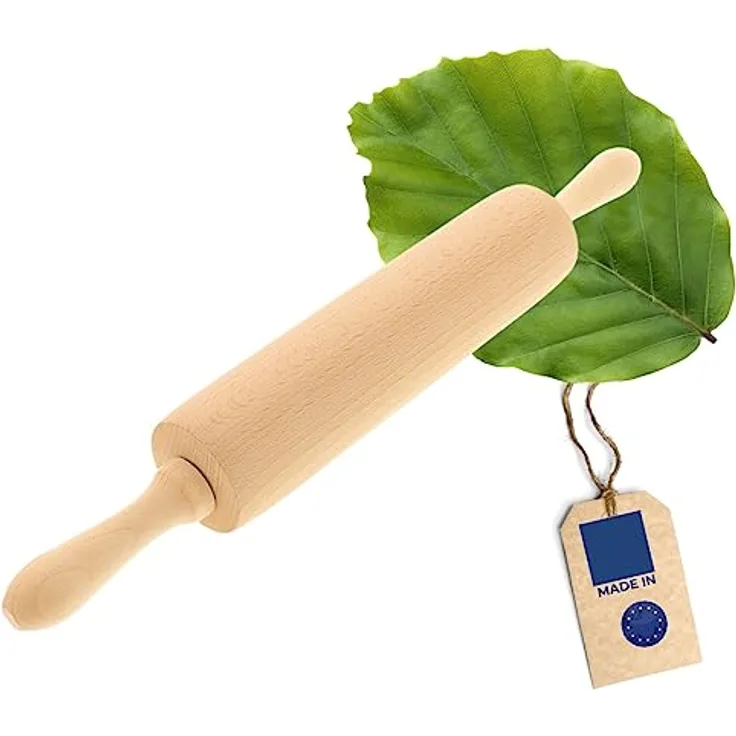 HOFMEISTER® Teigrolle, 40 cm, 100% EU-Naturprodukt, plastikfrei Kochen & backen, Robustes Nudelholz, Teig schnell & gleichmäßig ausrollen,  für jedes Backblech geeignet, langlebig
