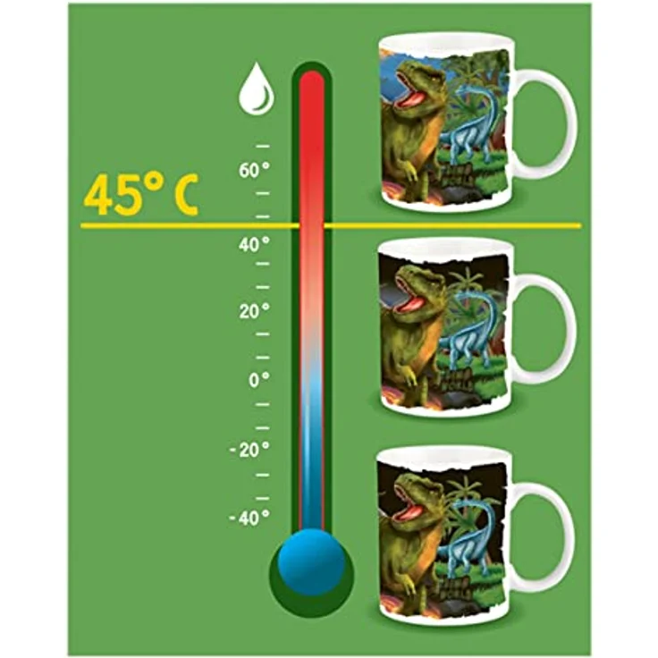 Depesche 12119 Dino World - Magic Tasse in Weiß mit Temperatureffekt und Dinosaurier-Motiven, Trinkbecher mit Henkel aus Porzellan, Füllmenge ca. 320 ml – Bild 4