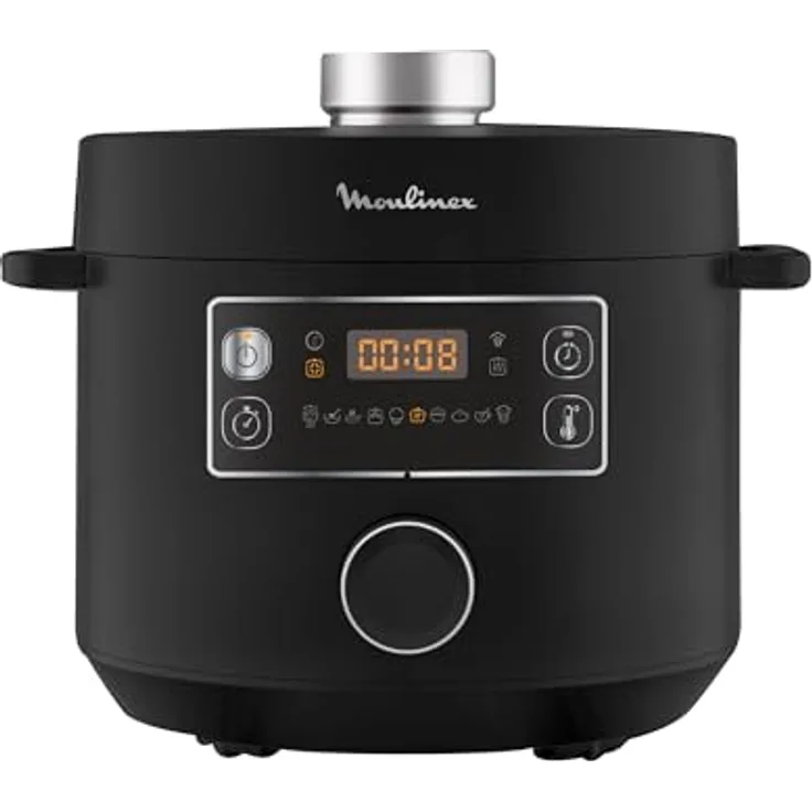 Moulinex CE7548, Multikocher mit 5 l Kapazität, 1090 W, LCD-Display, schwarz, PFOA-frei, spülmaschinenfest