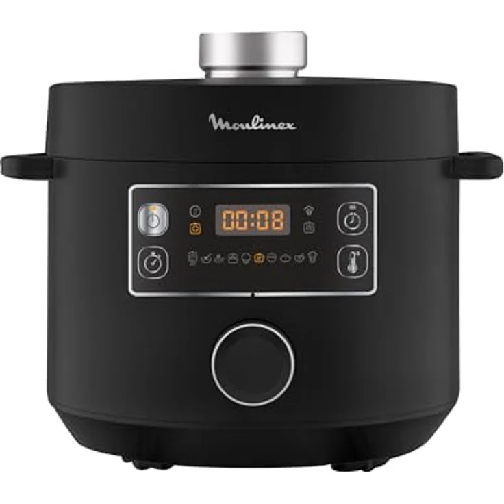 Moulinex CE7548, Multikocher mit 5 l Kapazität, 1090 W, LCD-Display, schwarz, PFOA-frei, spülmaschinenfest – Bild 1