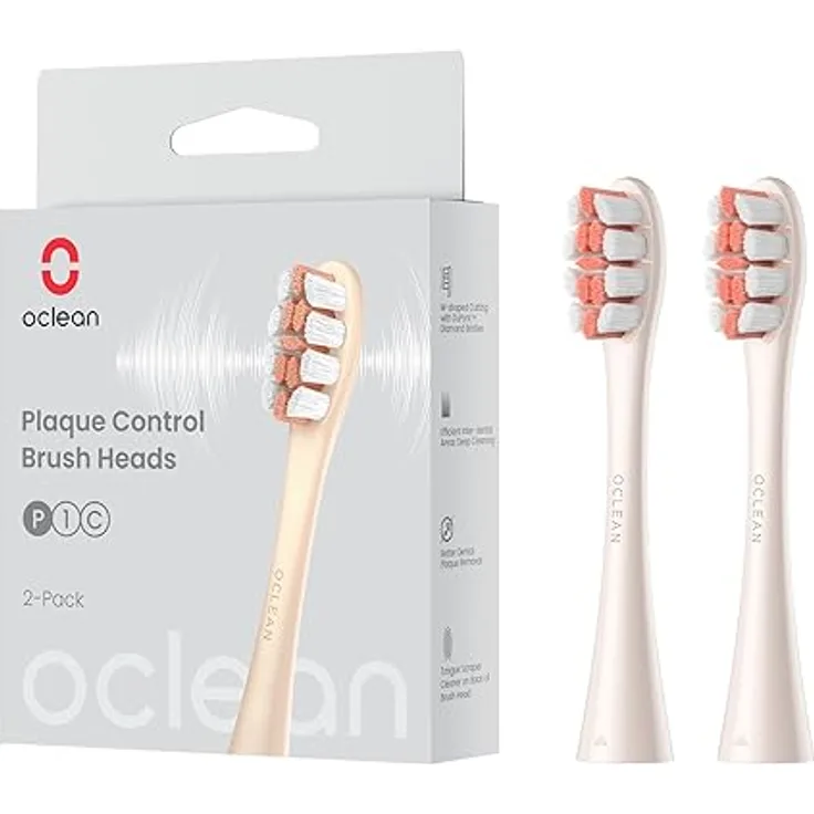 oclean Oclean Brush Head P1C8 Gold 2 pcs, Ersatzköpfe für elektrische Zahnbürsten mit mittelweichen Borsten