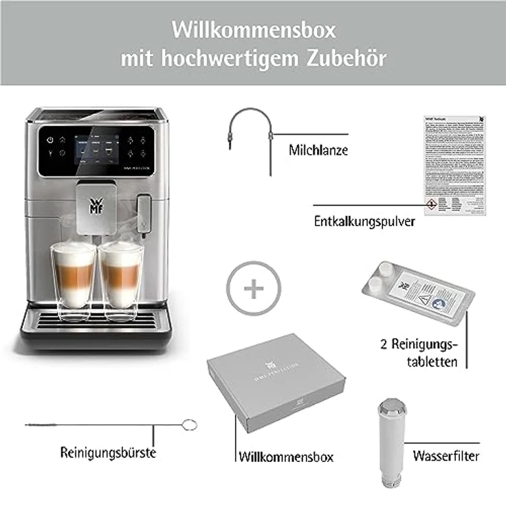 WMF Perfection 640 Kaffeevollautomat mit Milchsystem, 16 Getränkespezialitäten, Double Thermoblock, Edelstahl-Mahlwerk, Nutzerprofil Speicherung, Wifi – Bild 3