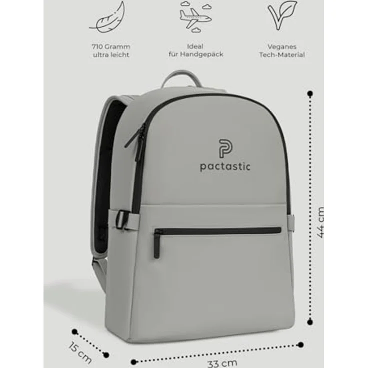 Pactastic Urban Collection Rucksack 44 cm Laptopfach grey – Bild 2