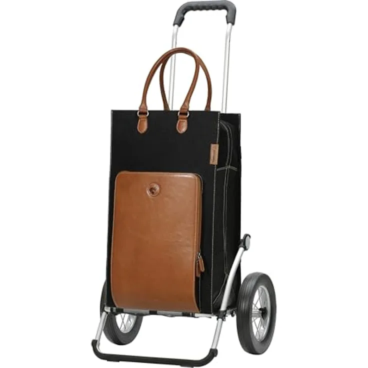 Andersen Shopper Royal Shopper Charu Einkaufstrolley, 57 cm, braun, 100% Baumwolle, praktische Einkaufstasche
