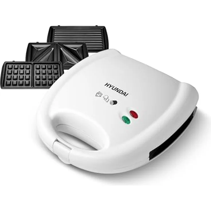 Hyundai 3-in-1-Sandwichmaker SM627, 700 W, austauschbare Sandwich/Waffel/Panini Platten, Lichtsignalisierung, Überhitzungsschutz