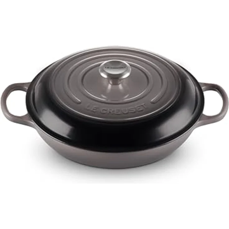 Le Creuset Signature Gusseisen Gourmet-Profitopf, Rund, Ø 30 cm, 3,2 l, Für alle Herdarten inkl. Induktion geeignet, Flint – Bild 2