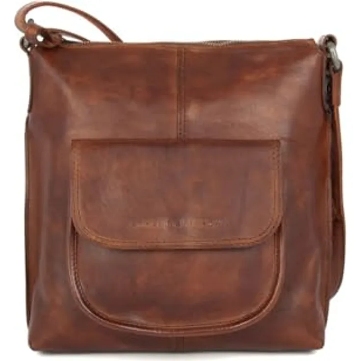 Spikes & Sparrow Umhängetasche CROSS BODY, echt Leder, Vintage-Look, braun