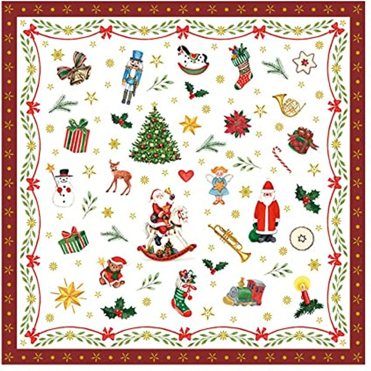 20 Servietten viele Geschenke zu Weihnachten rot Christmas Nikolaus 33cm – Bild 2