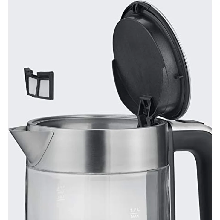 SEVERIN 3420-000 WK 3420 Wasserkocher, 2200, 1.7 liters, Glas-Edelstahl-gebürstet-schwarz – Bild 6