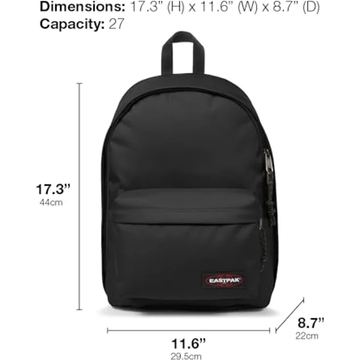 Eastpak OUT OF OFFICE, Freizeitrucksack mit Laptopfach und gepolsterten Schulterriemen, schwarz – Bild 5