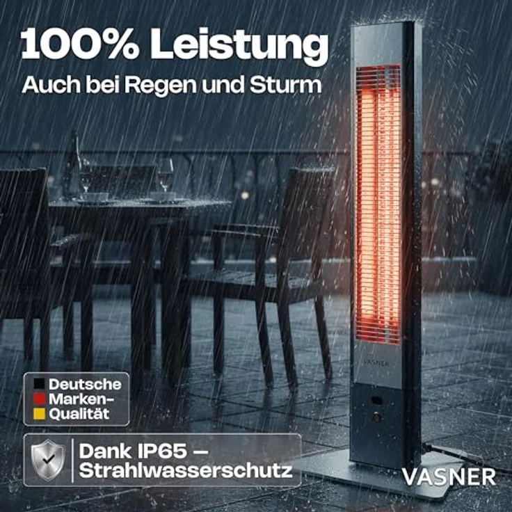 Vasner HeatTower Stand-Heizstrahler 2500 Carbon Schwarz, Heizstrahler – Bild 7