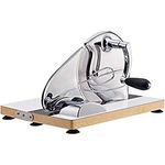 Zassenhaus Brotschneidemaschine klappbar VINTAGE | Chrom | manuell | mit integriertem Krümelfach | Solinger Klingenstahl | Aufschnittmaschine Schinken | Schnittstärken: 1-20mm | Maße: 41.5x27x27cm