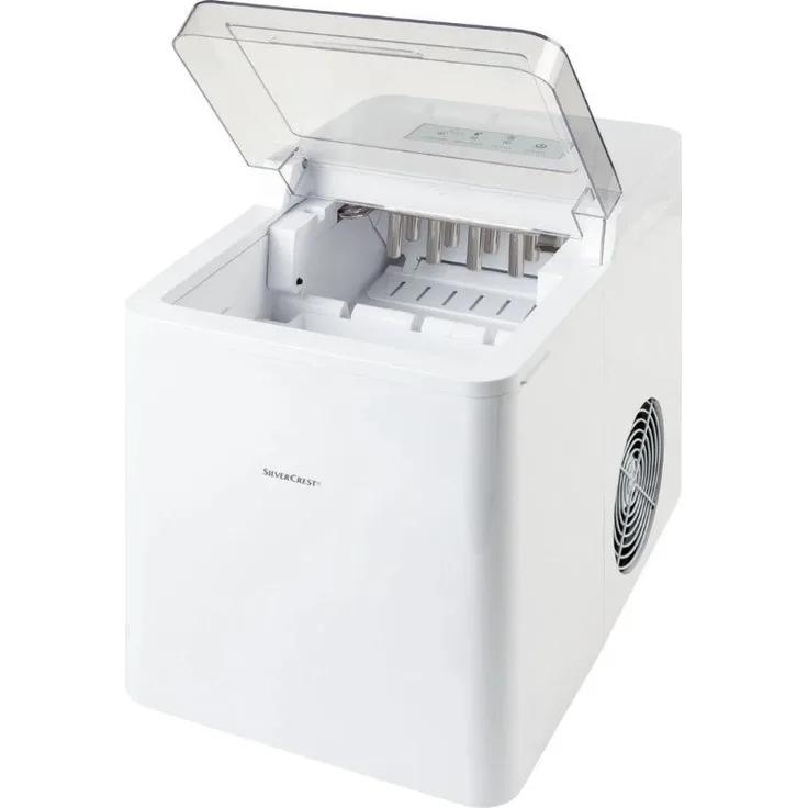 SilverCrest Eiswürfelmaschine SEMK 105 B2, Zwei Eiswürfelgrößen, integrierter Wassertank 2,1 l, 800 g Eisbehälter, schnelle Herstellungszeit