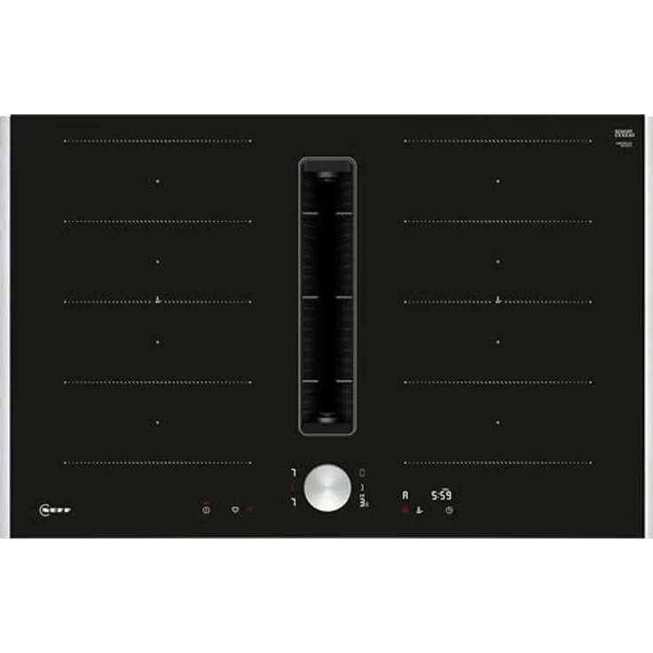 Neff V68TTX4L0 Induktionskochfeld mit integriertem Kochfeldabzug N90, Flexibles Glaskeramik-Kochfeld mit Dunstabzug, 80 cm breit, TwistPad, Flex Induction, Schwarz – Bild 1