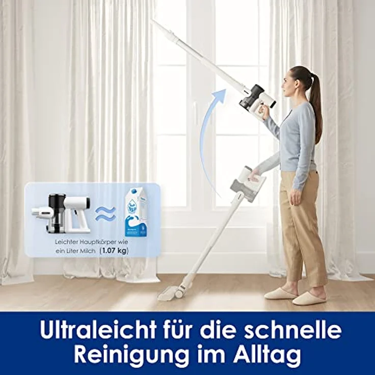 Tineco Pure ONE Air PRO kabelloser Staubsauger, ideal für Tierhaare, Multizyklon, mit Mehreren Aufsätzen, extrem leise, leistungsstarke Saugkraft, Zeitloses – Bild 2