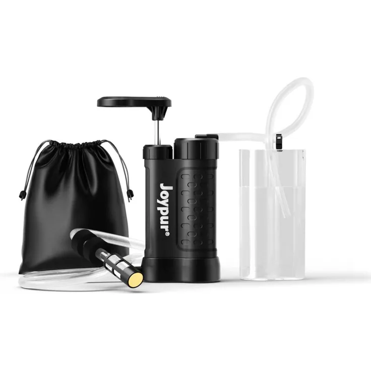 joypur Outdoor Wasserfilter 5-Stufen UF-Membran 0.01μm, tragbar und leicht, 480ml, schwarz