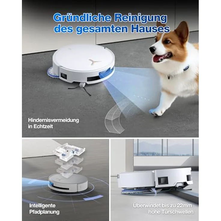 ECOVACS DEEBOT T50 MAX PRO OMNI GEN2, Saugroboter mit 18.500 Pa Saugkraft, Wischfunktion und Beutel, TruEdge 2.0-Technologie – Bild 8