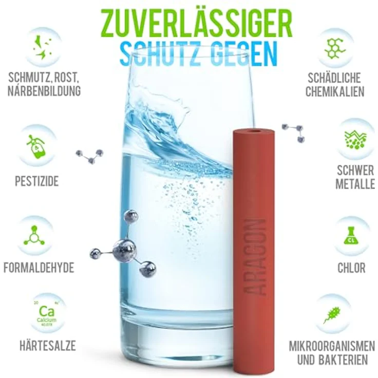 GEYSER EURO Wasserfilter für Wasserhahn Zuhause Küche, Wasserhahn-Filtersystem mit Filterkartusche aus Aragon, entfernt Chlor, Blei und Mikroplastik – Bild 6