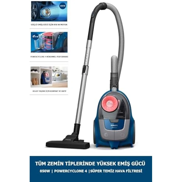 Versuni Philips 8710103925286, Staubsauger Sin Bolsa 2000 Series 2123, 850 W, 1 Liter, 44 Dezibel, Mehrfarbig – Bild 5