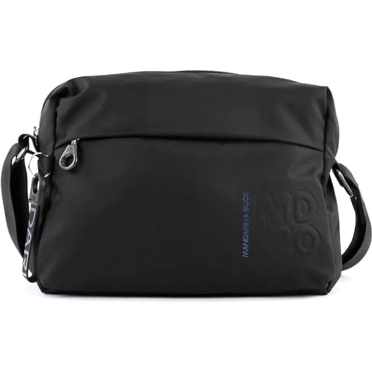 Mandarina Duck MD20 Umhängetasche, 28 cm, schwarzes Mitrix-Material, verstellbarer Trageriemen, praktische Fächer für optimale Organisation