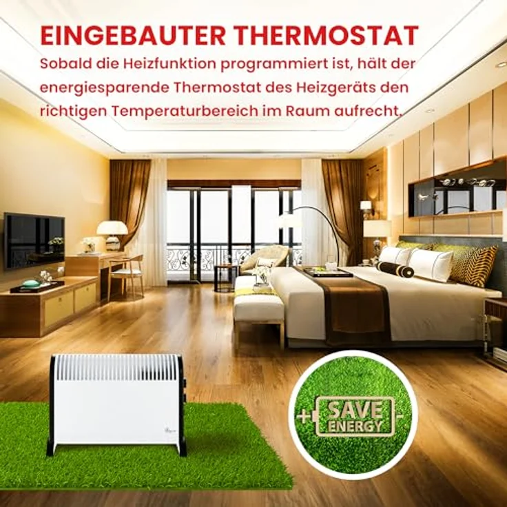 Extralink EX.30318 electric space heater Indoor Black, White Convector electric space heater, Heizkörper, Schwarz, weiß – Bild 8