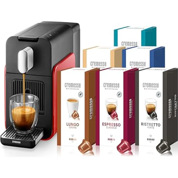CREMESSO Brava Glossy Red Kapselmaschine, Stilvolle Kaffeekapselmaschine in glänzendem Rot – Bild 7