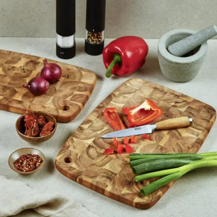 KESPER Schneidebretter 2er Set aus FSC-zertifiziertem Akazienholz, Maße: 40 x 28 x 2 cm, 32 x 22 x 2 cm, braun – Bild 4
