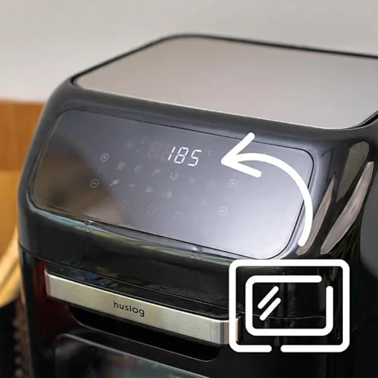 Huslog HUS1023 Heißluftfritteuse 12 l, 1800 W, mit Automatikprogrammen und Timer – Bild 4