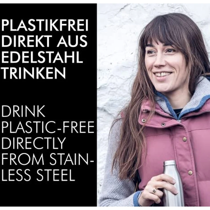 ThermoCafé by THERMOS 4067.205.100 Thermosflasche TC Bottle , Edelstahl mattiert 1,0 Liter, 12 Stunden heiß, 24 Stunden kalt, BPA-Free – Bild 5
