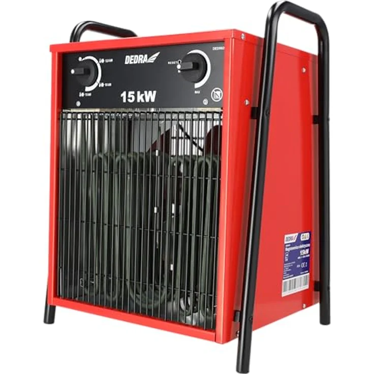 Dedra DED9925, Elektrische Heizung 15kW, roter Konvektor-Raumheizer für Räume bis 150 m², 3 Phasen – Bild 9
