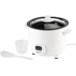 Rosenstein & Söhne Reise Reiskocher mit Warmhaltefunktion, 500 Watt, 1,5 Liter Fassungsvermögen, weiß, Eisen