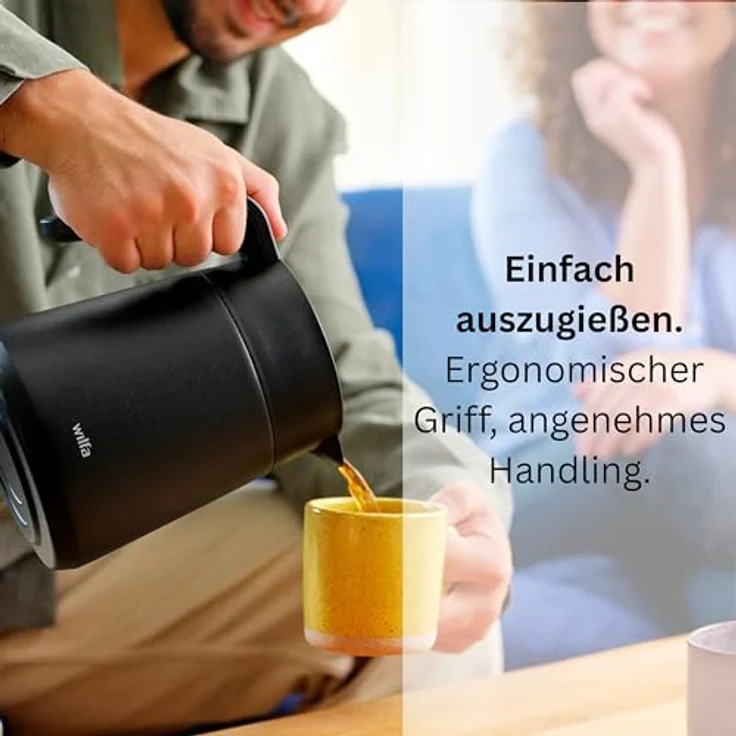 Wilfa Performance Thermokanne, Edelstahl Wasserkocher mit 3,5 Stunden Wärmespeicherung, Schwarz – Bild 4