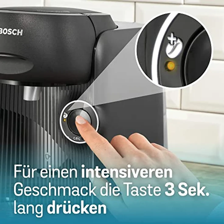 Tassimo Finesse Kapselmaschine TAS16B2 Kaffeemaschine by Bosch, 70 Getränke, intensiverer Kaffee auf Kopfdruck, Abschaltautomatik, perfekt dosiert, platzsparend, 1400 W, 0.7 liters schwarz/schwarz – Bild 3