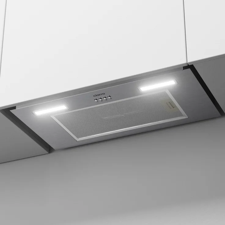 CIARRA VMS6926A, 60 cm Unterbau-Dunstabzugshaube mit 650 m³/h, Edelstahl, Abluft- und Umluftbetrieb, A+++, LED-Beleuchtung