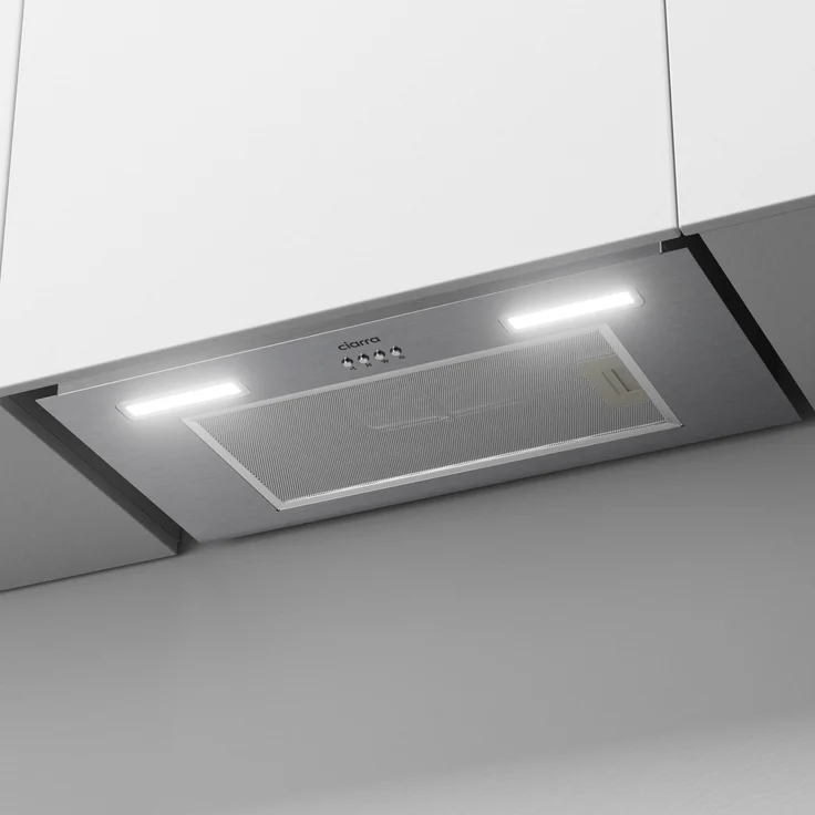 CIARRA VMS6926A, 60 cm Unterbau-Dunstabzugshaube mit 650 m³/h, Edelstahl, Abluft- und Umluftbetrieb, A+++, LED-Beleuchtung