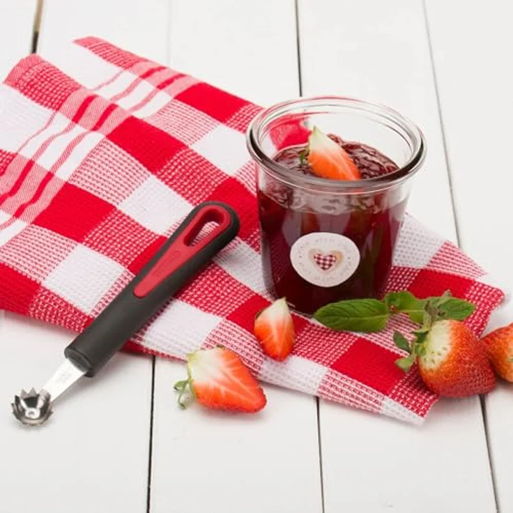 Westmark Aushöhl-Löffel-Tomatenstrunk-Entferner, Mit gezahntem Rand, Ø 21 mm, Rostfreier Edelstahl-Kunststoff, Länge: 16,6 cm, Gallant, Schwarz-Rot-Silber, 29202270 – Bild 9