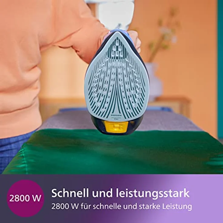Philips Azur 7000 Serie Dampfbügeleisen - 2800 W, 50 g/min Dauerdampf, 250g Dampfstoß, Vertikaldampf, SteamGlide Elite-Sohle, Schwarz/Gold (DST7040/80) – Bild 5