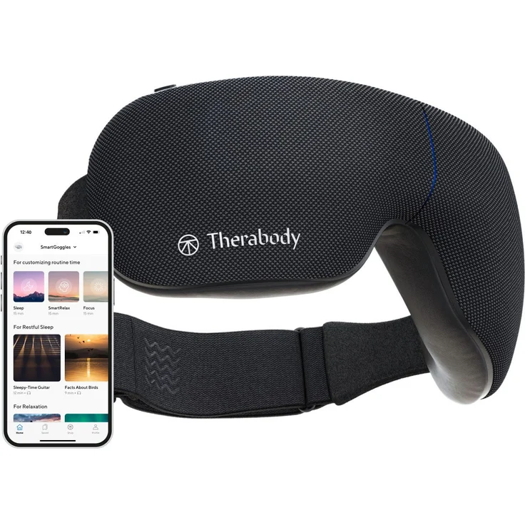 Therabody Gesichtsmassagegerät SmartGoggles 2.0, Augenmassage, Vibration, Massage, Wärme, lindert Kopfschmerzen, verbessert die Schlafqualität, App-Steuerung – Bild 1