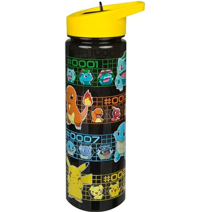 POKEMON JUEGO DE CARTAS Trinkflasche 600 ml, mehrfarbig, praktische Wasserflasche für Schule und Freizeit – Bild 1