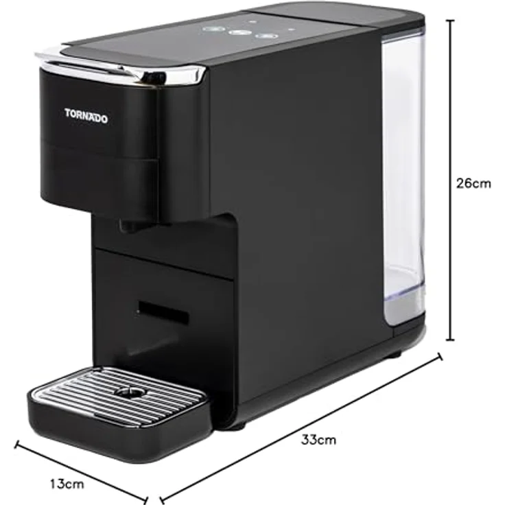 Tornado TCM-7042-GS 5 in 1 Multi-Kapsel-Kaffeemaschine, bereitet Nespresso Original, Kaffeepulver, Lavazza Blue, ESE-Pads und Dolce Gusto zu – Bild 8