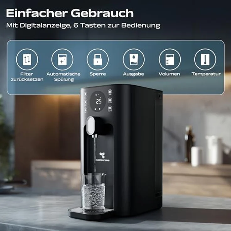 SUSGREENABLE SGIWDR03-B, 5-stufige Umkehrosmose-Wasserfilteranlage mit UV-Sofortheizung, installationsfrei – Bild 2