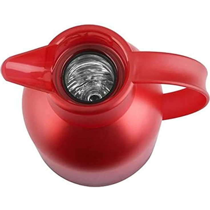 Emsa N4011700 Samba Isolierkanne (1,5 Liter, Quick Press Verschluss, 12h heiß und 24h kalt) Transluzent-Rot – Bild 2