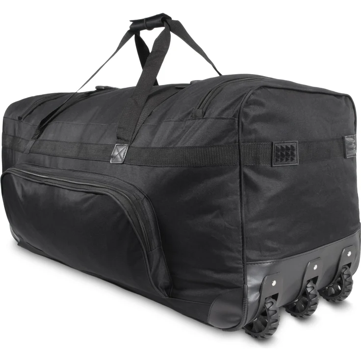 Normani, Koffer, Jumbus 120, Schwarz, (120 l, L) - Großvolumige Reisetasche mit Teleskopgriff und 3 großen Laufrädern