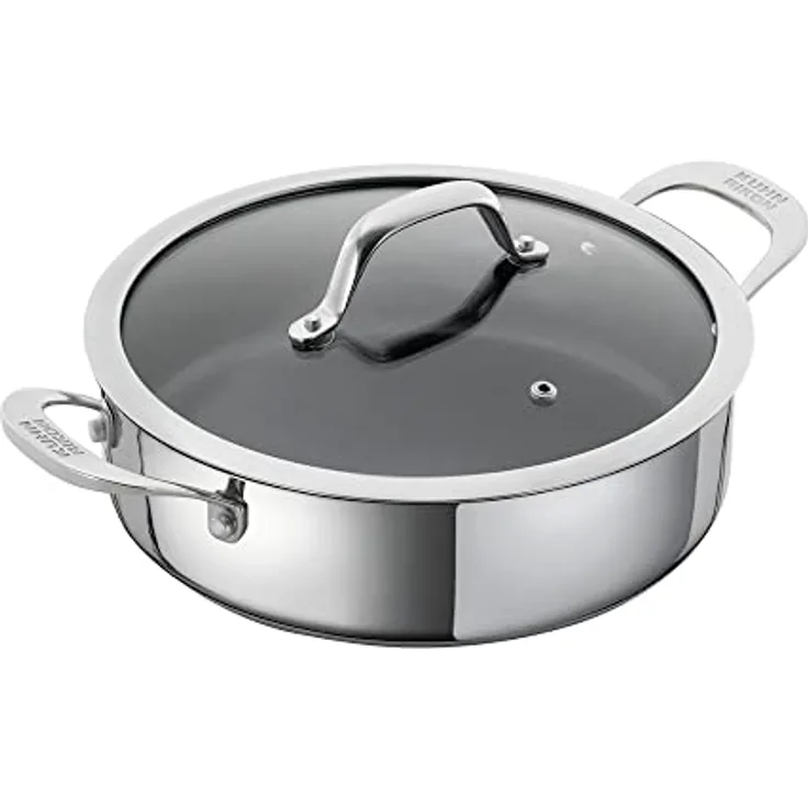 KUHN RIKON Allround Servierpfanne Topf mit Glasdeckel, 24 cm, Edelstahl, für alle Herdarten inkl. Induktion