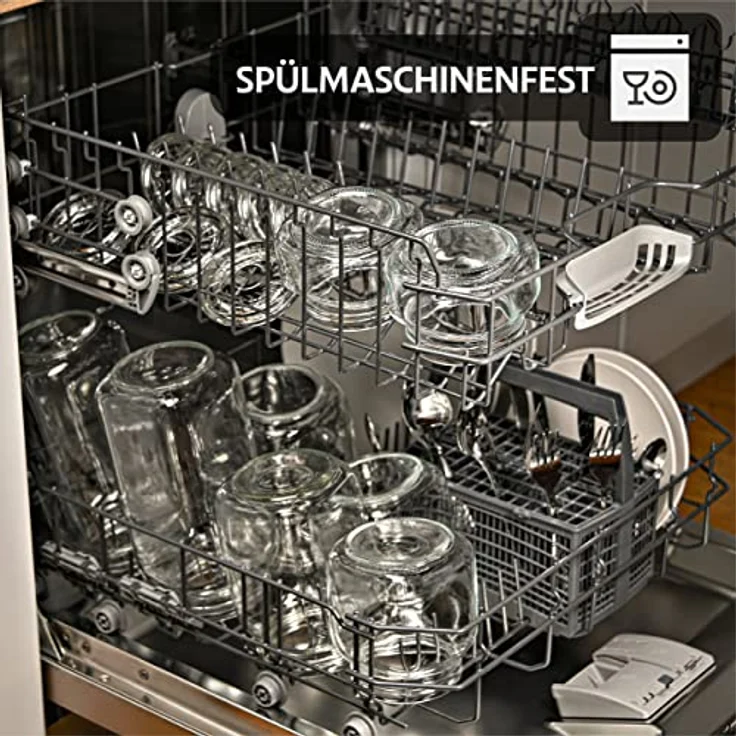 Niboline 6 Einmachgläser mit Bügelverschluss 500ml - Luftdicht, mit Etiketten, Stift und extra Silikondichtungen - Eckige Form, spülmaschinenfest – Bild 8